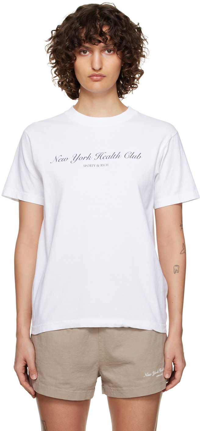 Sporty & Rich White 'NY Health Club' T-Shirt Sporty & Rich