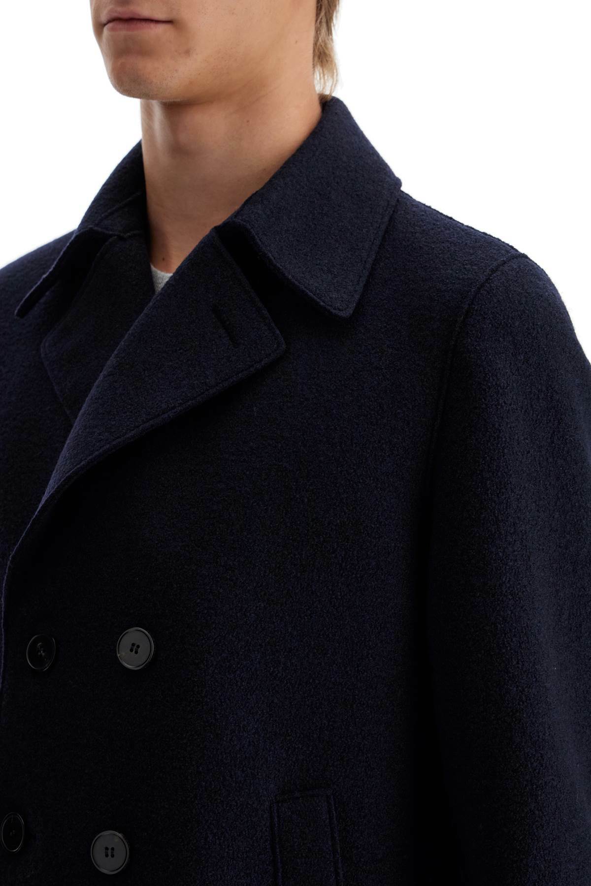 HARRIS WHARF LONDON double-breasted woolen caban Blue
