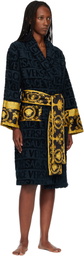 Versace Navy 'I Heart Baroque' Bathrobe