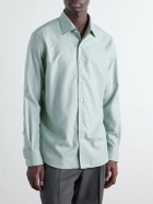 Zegna - Cotton and Cashmere-Blend Oxford Shirt - Green