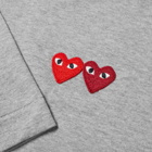 Comme des Garçons Play Men's Double Heart T-Shirt in Grey