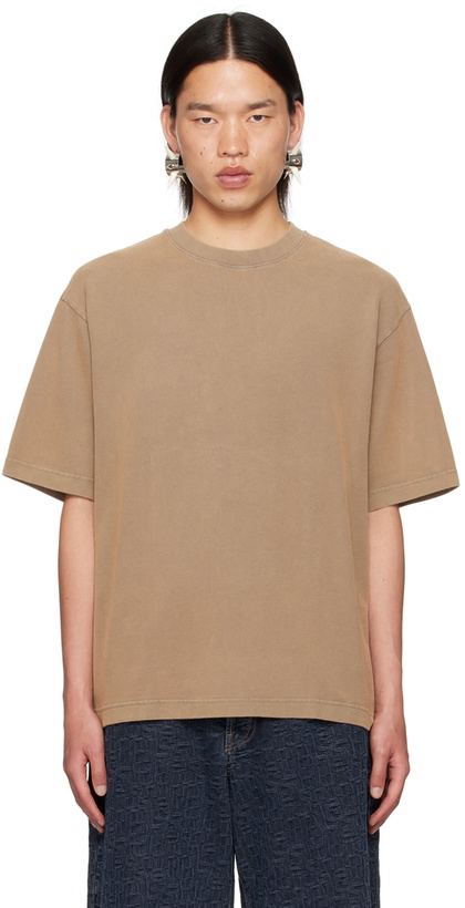 Photo: Acne Studios Brown Garment-Dyed T-Shirt