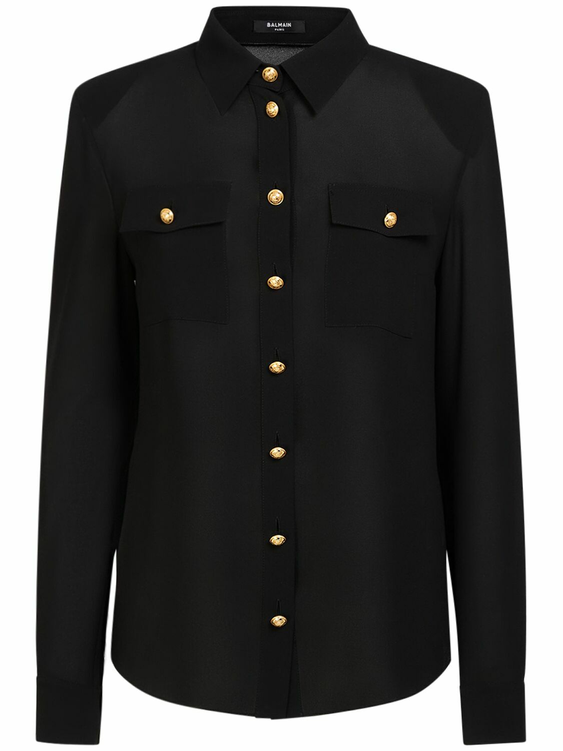 Chemise Balmain En Soie Bleue - Taille 38, Occasion En Parfait état, Bien Entretenue