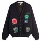 Lacoste Men's x CLOT Reversible Patch Cardigan in Navy Blue