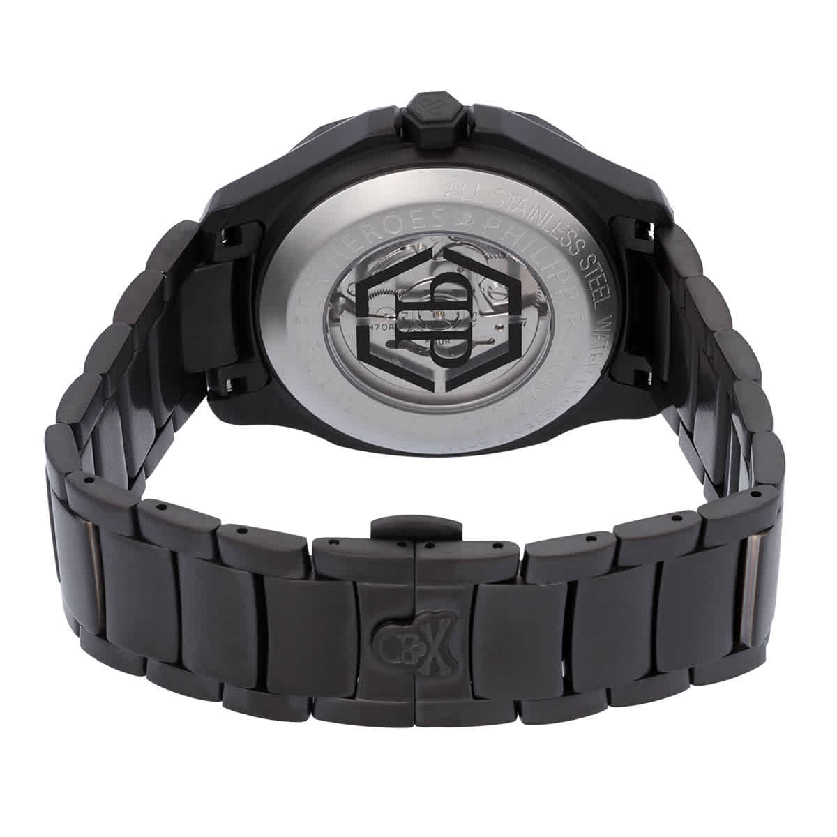 Philipp Plein Skeleton Spectre Automatic Crystal Black Dial Mens Watch PWRAA0823