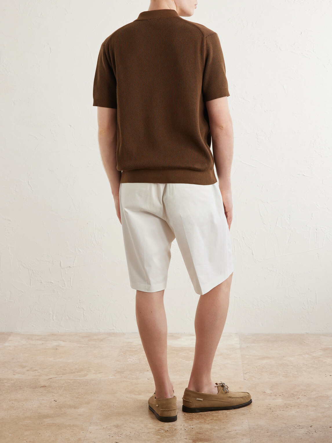 Sunspel - Ribbed Cotton Polo-Shirt - Brown