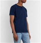 Velva Sheen - Cotton-Jersey Henley T-Shirt - Blue
