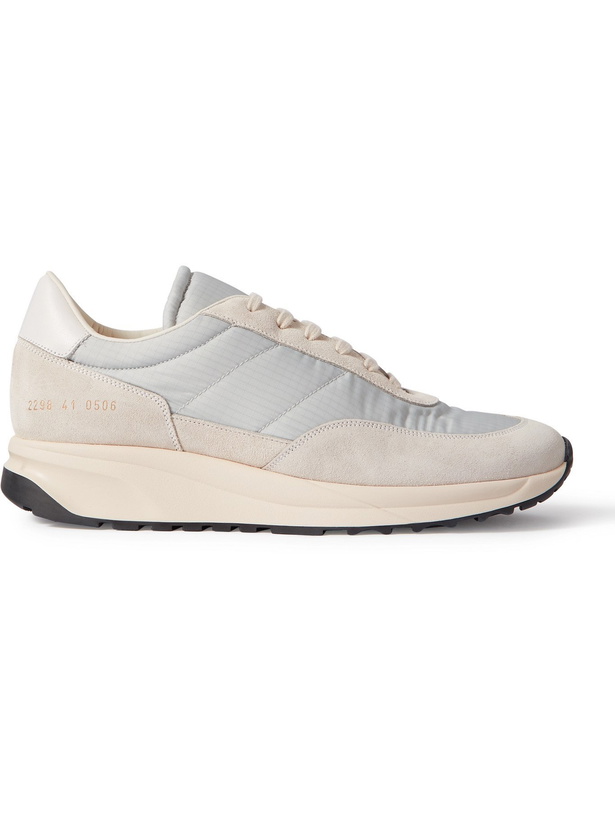 Photo: COMMON PROJECTS - Track Classic Leather-Trimmed Suede and Ripstop Sneakers - White