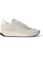 COMMON PROJECTS - Track Classic Leather-Trimmed Suede and Ripstop Sneakers - White