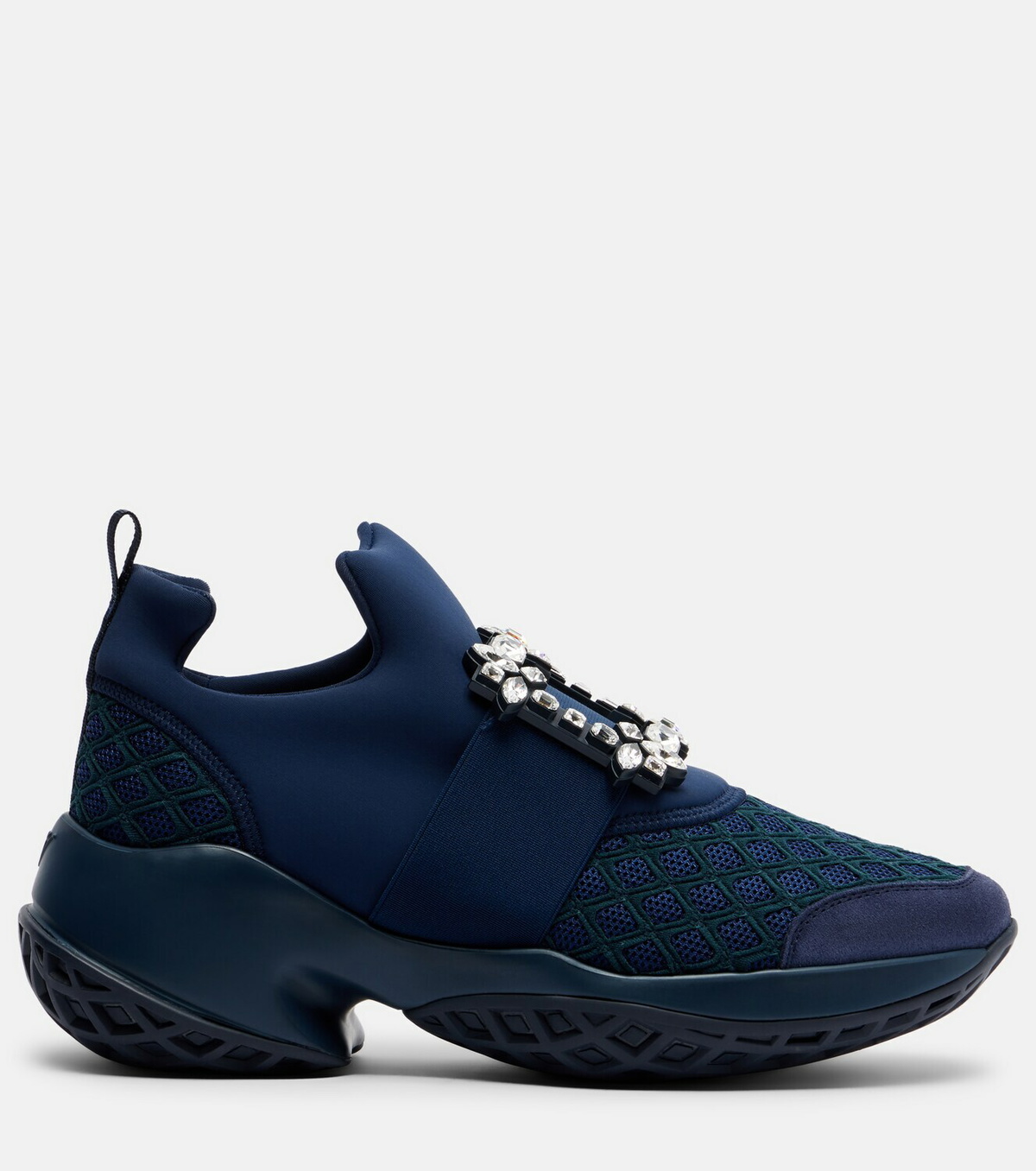 Roger Vivier Viv' Run suede-trimmed slip-on sneakers