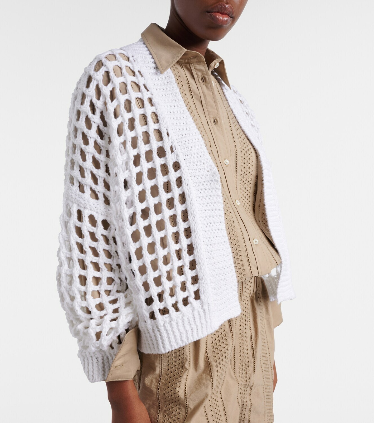 Brunello Cucinelli Open-knit cotton cardigan