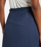 Victoria Beckham Draped knitted cotton-blend midi skirt