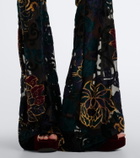 Etro Devoré floral sheer flared pants