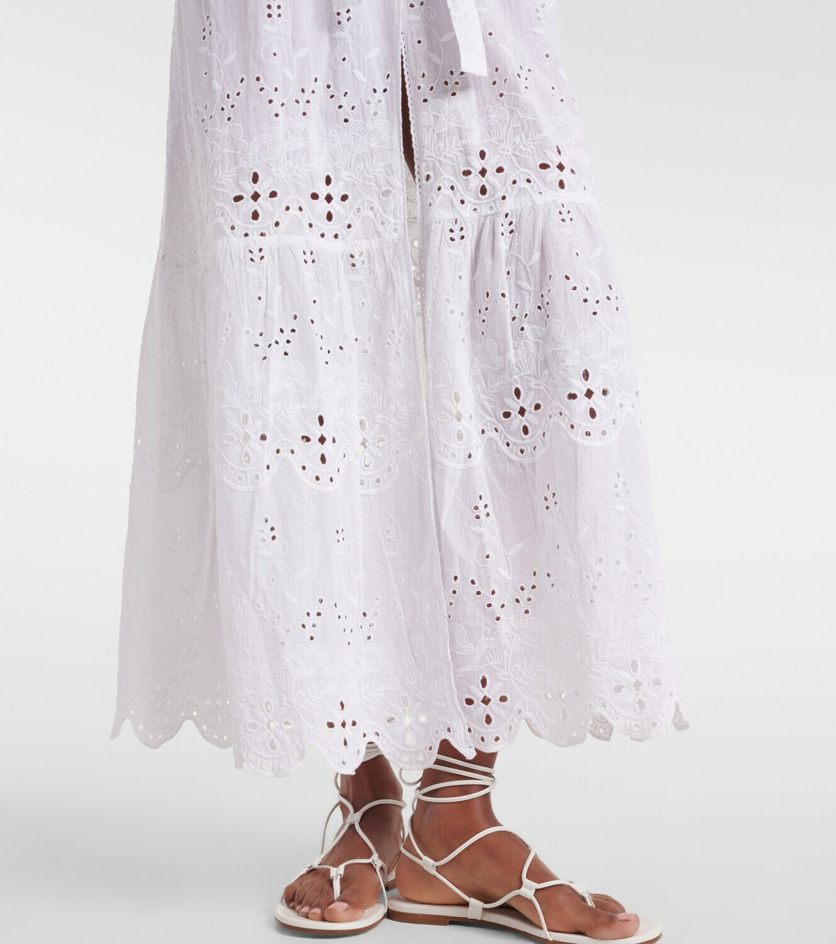 Melissa Odabash Talitha broderie anglaise belted cotton kaftan
