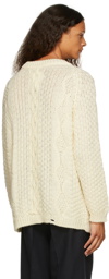 Maison Margiela Off-White Reverse Cable Knit Sweater
