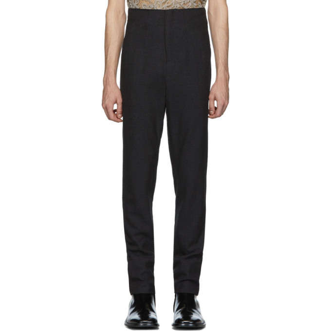 Palomo Spain Grey Wool High Waist Trousers