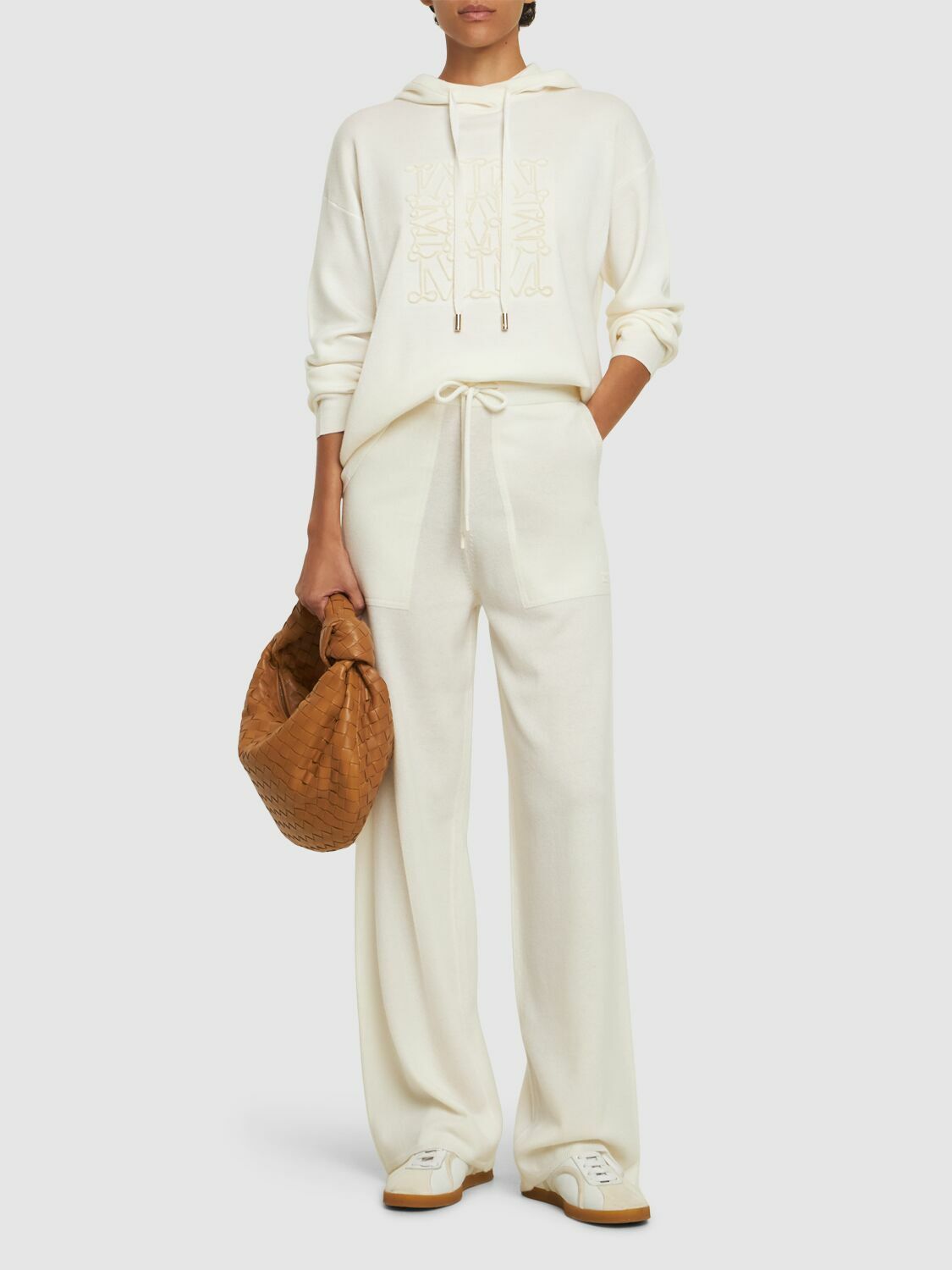 関税送料込【Max Mara】パリオパンタローネ ワイド 白 コットン Max Mara◇CORTE◇コットンキャンバス ワイドパンツ ボトムス