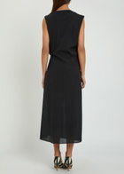 Jacquemus La Robe Drap Draped Cotton-blend Midi Dress Black