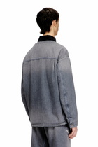 Diesel Utility-style denim jacket with contrasting collar - Denim Jackets - Unisex - Grey
