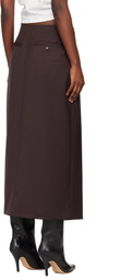 TONYWACK Brown Wool Wrap Midi Skirt