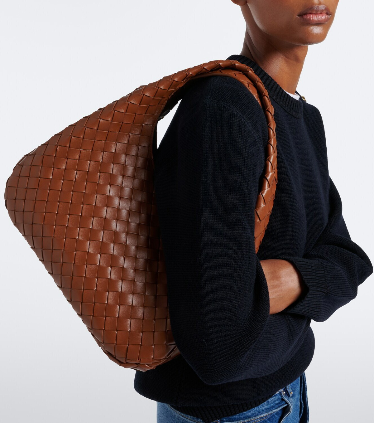 Bottega Veneta Campana Intrecciato Medium leather shoulder bag