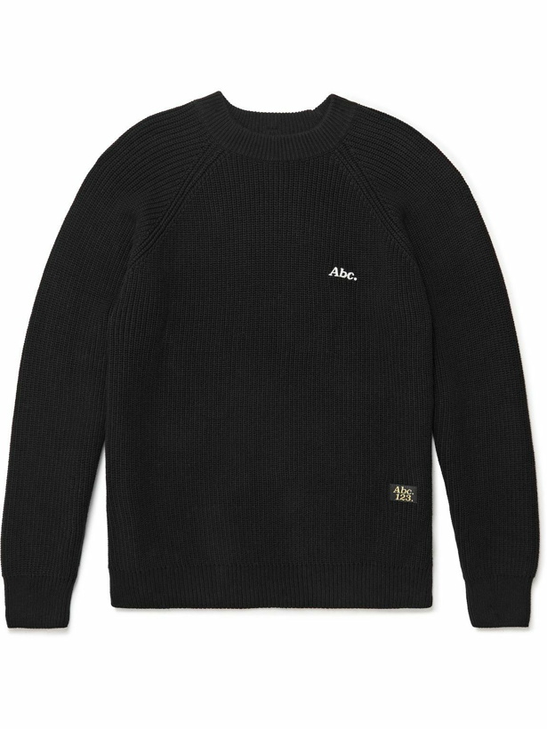 Photo: Abc. 123. - Logo-Embroidered Ribbed Cotton Sweater - Black