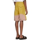 Pyer Moss Yellow and Pink Wave Track Shorts