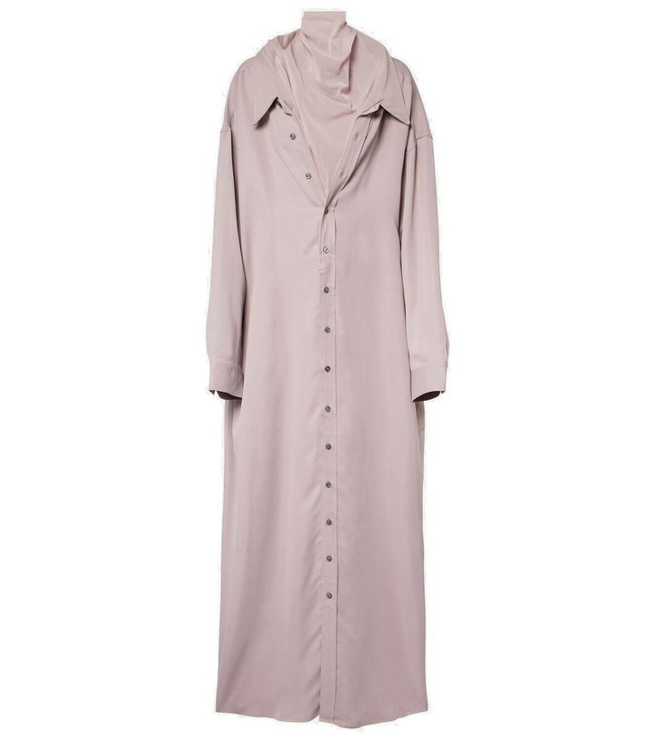 Photo: Y/Project Turtleneck mesh-trimmed shirt dress