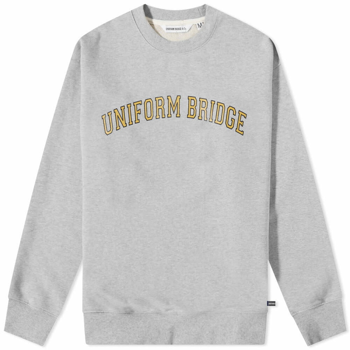 Photo: Uniform Bridge Men's Arch Logo Crew Sweat in Grey