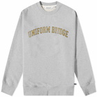 Uniform Bridge Men's Arch Logo Crew Sweat in Grey