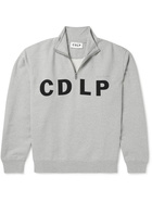 CDLP - Mobilité Logo-Embroidered Cotton-Jersey Half-Zip Sweater - Gray