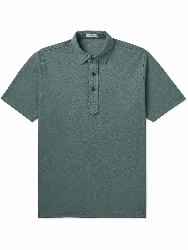 Photo: De Petrillo - Slim-Fit Cotton-Piqué Polo Shirt - Green