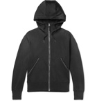 TOM FORD - Leather-Trimmed Jersey Zip-Up Hoodie - Black