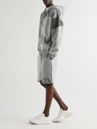 Valentino - Wide-Leg Logo-Print Panelled Jersey Shorts - Gray