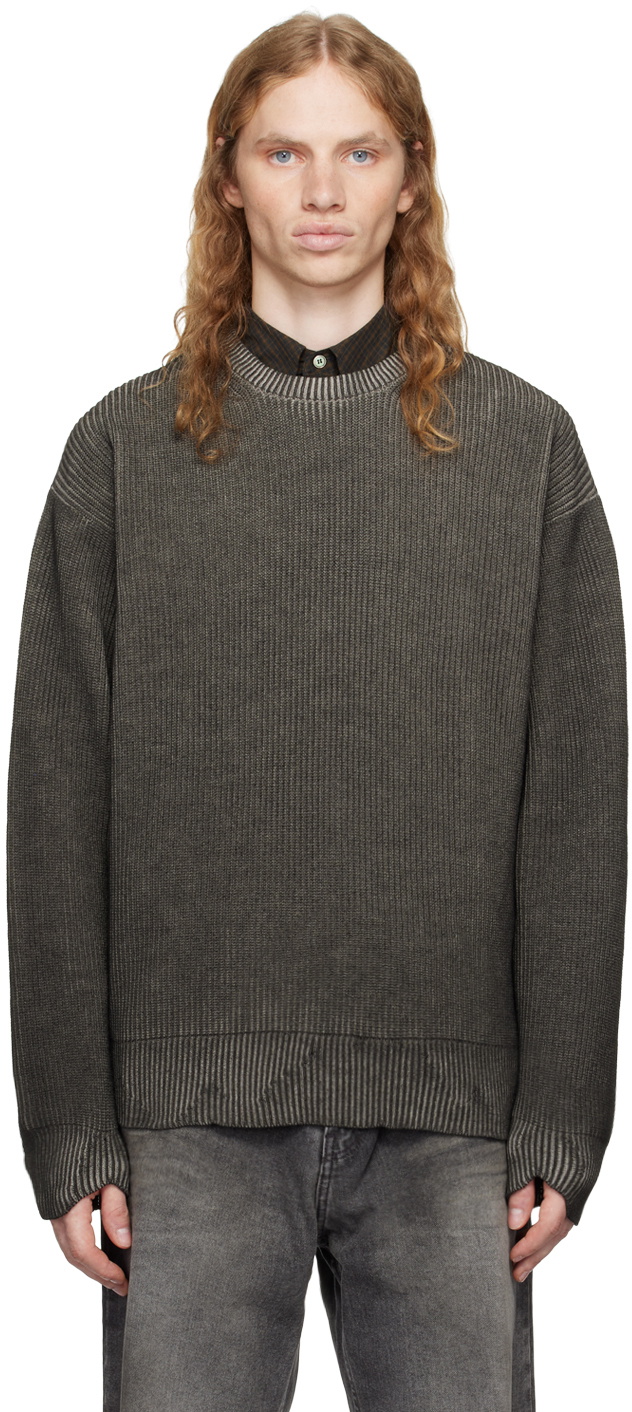 COOR Gray Cutting Detail Dying Sweater