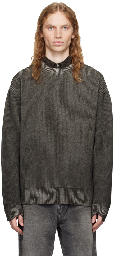 Photo: COOR Gray Cutting Detail Dying Sweater