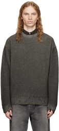 COOR Gray Cutting Detail Dying Sweater