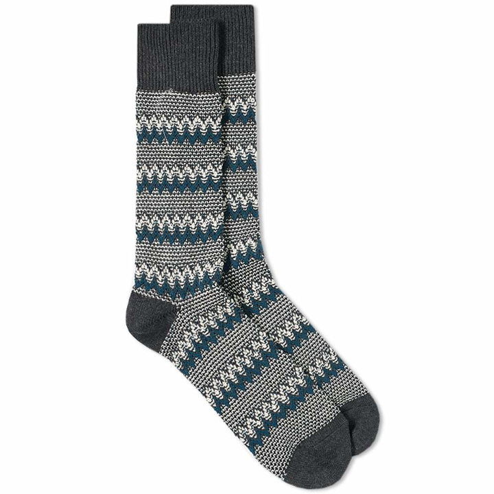 Photo: Anonymous Ism Zig Zag Links Crew Sock Grey