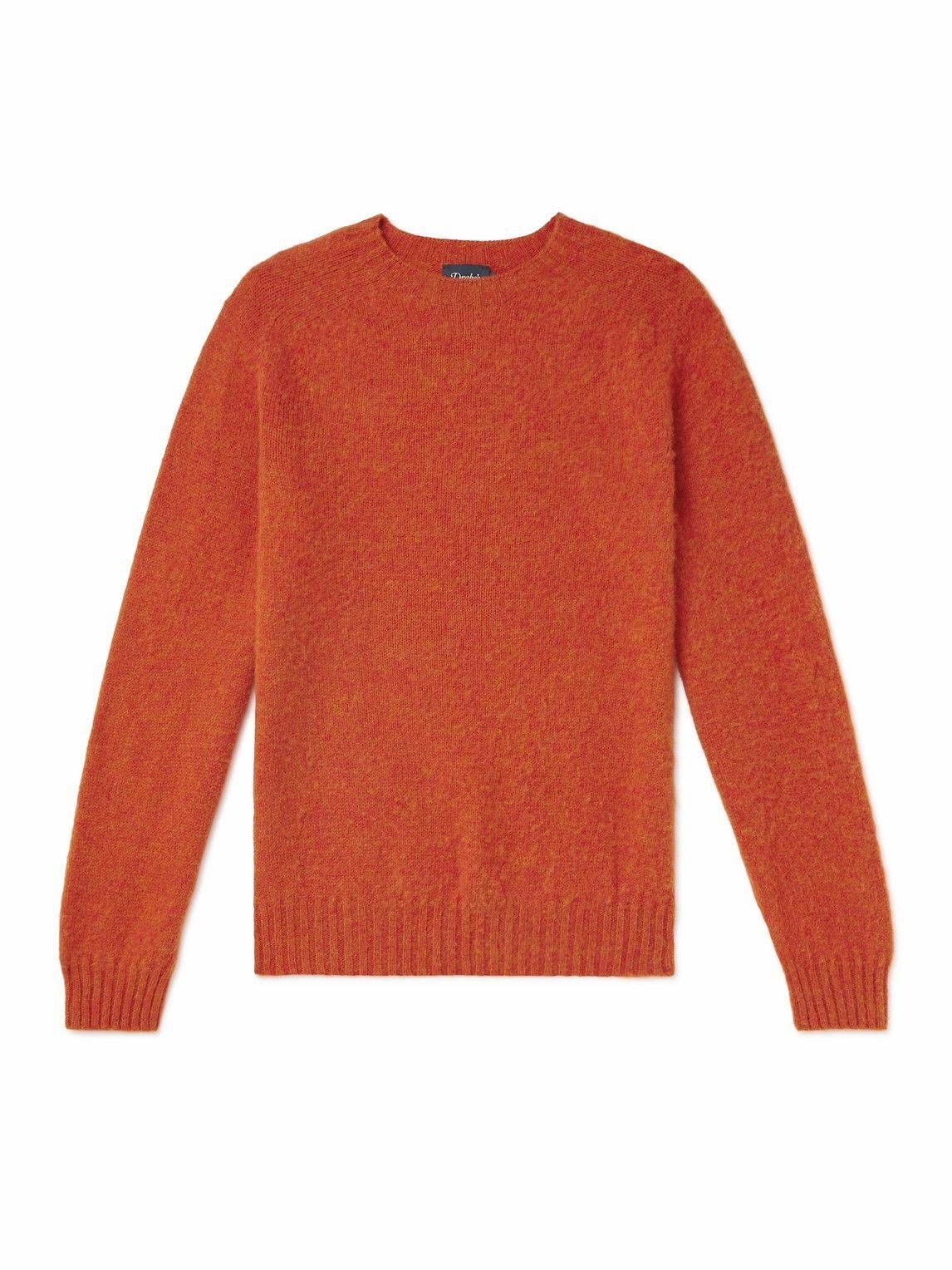 Photo: Drake's - Brushed Shetland Wool Sweater - Orange