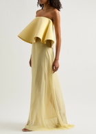 Jacquemus La Robe Vela Strapless Chiffon Gown Yellow Light
