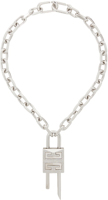 Photo: Givenchy Silver Crystal 4G Lock Necklace