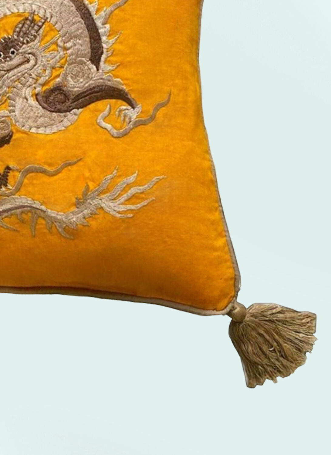 Les-Ottomans Dragon Embroidered cushion