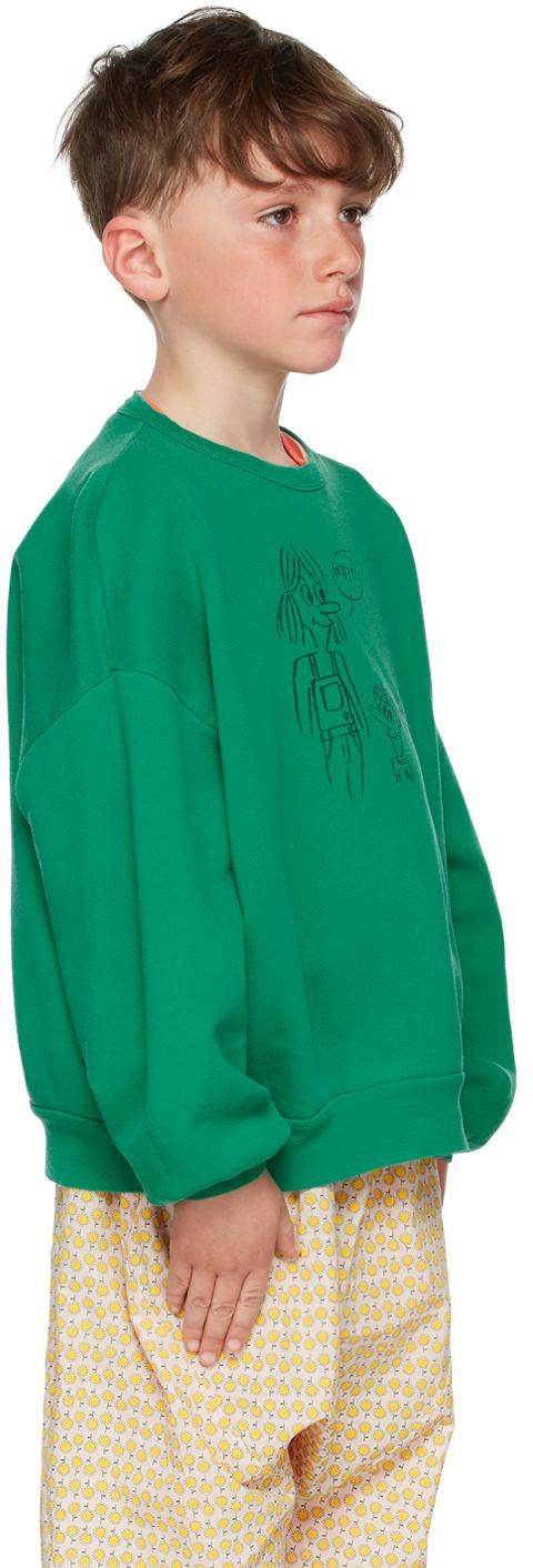 The Animals Observatory Kids Green French Terry Sweatshirt