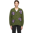 PRESIDENTs Green Intarsia Flower Cardigan