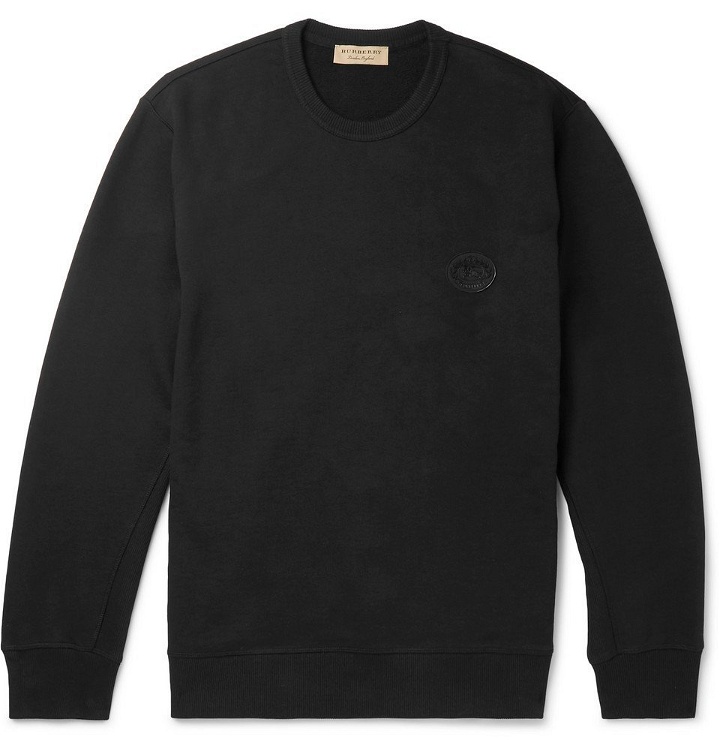 Photo: Burberry - Logo-Appliquéd Panelled Loopback Cotton-Jersey Sweatshirt - Men - Black