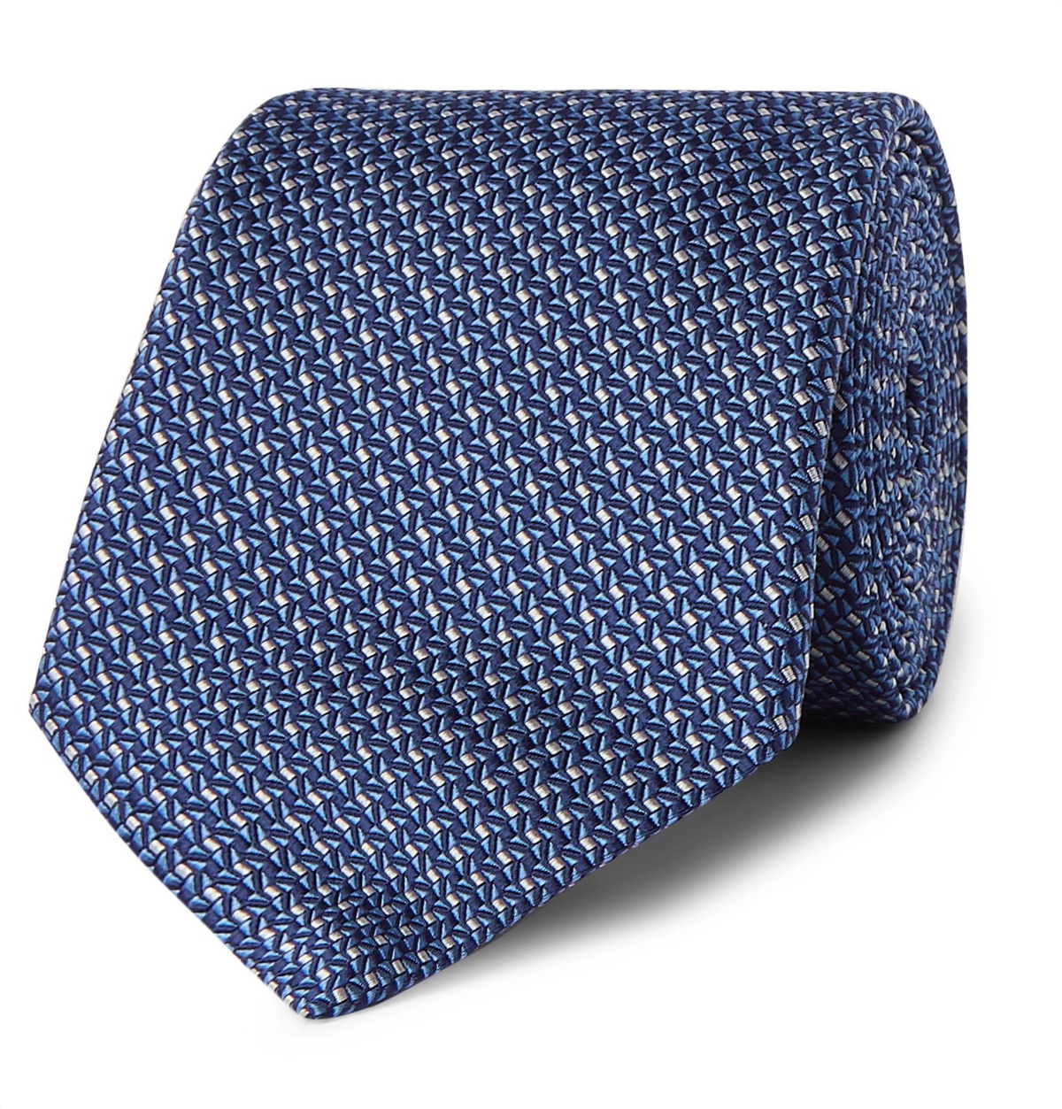 Canali - 8cm Silk-Jacquard Tie - Blue Canali