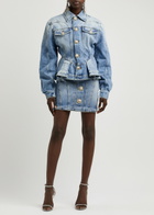 Balmain Peplum Denim Jacket