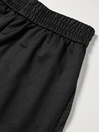 FENDI - Wide-Leg Logo-Appliquéd Mesh-Panelled Tech-Jersey Shorts - Black