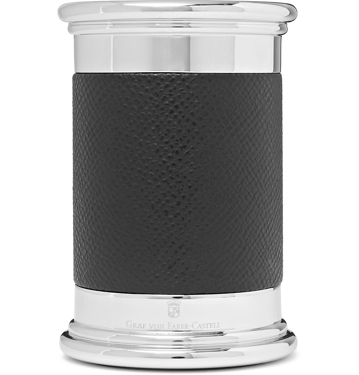 Graf von Faber-Castell - Epsom Textured-Leather and Silver-Tone Pencil Sharpener - Black