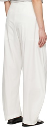 AMOMENTO White Curved Silhouette Trousers